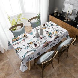 Table Cloth Abstract Painting Feather Beetle Arrow Rectangular Tablecloth Dustproof Picnic Home Decor Kitchen Waterproof Cover