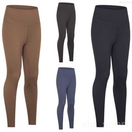 Lu Align Lu Sport Thicking Yoga Pants High Elasticity Womans Running Trousers Sweatpants Athletic Full Length Stretch Outfit Soft Sanding Ninth Pant