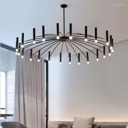 Pendant Lamps Industrail Vintage Loft Chandelier Nordic Ion Ceiling Lighting For Living Bedroom Kitchen Mall Suspension Led Lamp