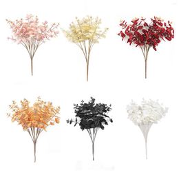 Decorative Flowers 1pc 47cm Artificial Eucalyptus Tropical Tall Plant Branch Fake Tree Leaves Bouquet Plastic Samll Foliage For Home Office