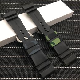 24mm 26mm Camouflage Colorful Silicone Rubber watch band Replace For Panerai strap watch band Waterproof watchband tools265A