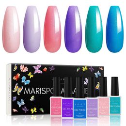 Sun Makartt Gel Nail Polish Kit 6 Colours 8ml Glitter Green Pink Blue Purple Spring Gel Nail Polish Set Holographic Nail Polish Gel