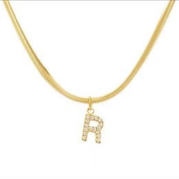 Best Seller Designer necklace Set Zircon Letter Pendant Necklace Gold Plated Chain Lovely charm Collier Letter Necklace Jewellery gift Hot Sale