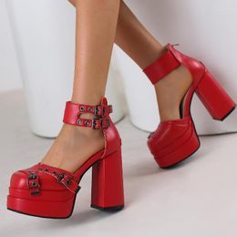 Dress Shoes Sexy Women's Heels 2023 Summer Sandals Platform High Pumps Red Black White Party Dance Female Large Size