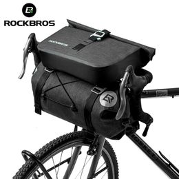 Panniers Bags ROCKBROS Bicycle Bag Big Capacity Waterproof Front Tube Cycling Bag MTB Handlebar Bag Front Frame Trunk Pannier Bike Accessories 230606