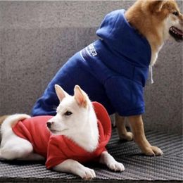 Hoodies Fashion Dog costume Blue Cotton Fleece Warm dogs jacket for Winter Cat Clothing B972