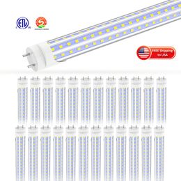 T8 LED Tube Light Bulbs 4FT 60W 36W 4680Lm 6000K Cold White Daylight Bright Fluorescent Replacement Bi Pin G13 Dual-end Type B clear cover