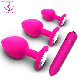 Silicone Soft Butt Anal Plug Prostate Massager Adult Gay Products Anal Plug Mini Erotic Bullet Vibrator Sex Toys for Women Men L230518