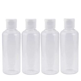 4Pcs 100ml Empty Squeeze Jar Multifunctional Makeup Container Bottle Plastic Travel Clear Save Space AI1X