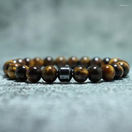 Strand Magnetic Hematite Bracelet Minimalist Natural Brown/Red Tiger Eye Stone Men Braclet Therapy Health Jewellery Homme Present For Him