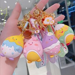 Keychains Korean Cute Keychain Anime Women's Bag Gift Key Chain Egg Friends Schoolbag Small Pendant