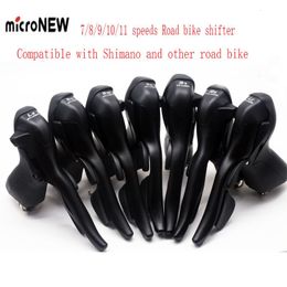 Bike Derailleurs Cycling 78910 Speed Shifter Bicycle Dual Control Levers Road Bike Shift Lever Derailleur Compatible for 22.2-23.8mm Handlebar 230606