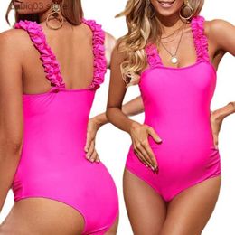 Maternity Swimwears Sexy One Piece Pregnant Swimwear Women 2022 Premama Bathing Suit Bodysuit Solid Maternity Swimsuit Brazilian Beach Swimming Wear T230607