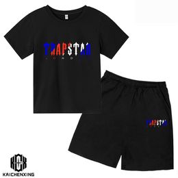 Clothing Sets Brand TRAPSTAR Tshirt Kids Clothes Boy Tracksuit Set Harajuku Tops Tee Funny Hip Hop Color T ShirtBeach Casual Shorts Sets 230606