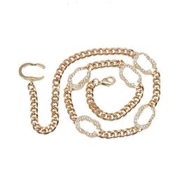 19 -й роскошный дизайнер двойной буквы подвесной ожерелья 18 тыс. Золото покрыто Crysatl Pearl Athestone Sweater Ожерелье для женщин Свадебная вечеринка ювелирные аксессуары C6