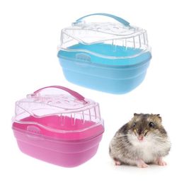 Cages Hamster Cage Pet Outdoor Carrier Portable Small Animal Guinea Pig Ventilation window Go Out Box