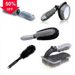 Car Wash Cleaning Brush Car Beauty Wheel Hub Gap Cleaning Tool Brush T-bend Handle Brush Car Special Tire Brush car wash