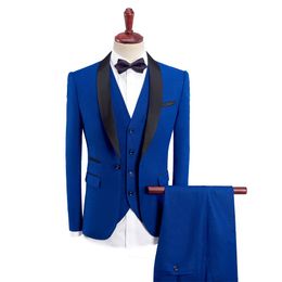 Men Suits Plus Size Three Pieces Set Pants+Dress Suit+Vest Business Casual Wedding Engagement Groom Professional Formal Party Blazer