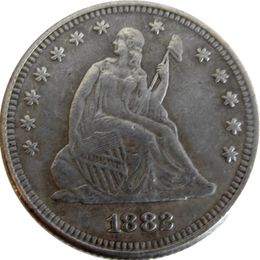 US 1882 Seated Liberty Quater Dollar Silver Plated Copy Coin