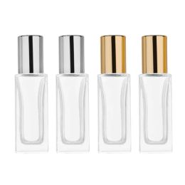 6ml Top Empty Square Glass Roller Bottle Fragrance Roller Container DIY Perfume Bottles Beauty Lip Gloss Care Empty Packaging Roll-on Bottles