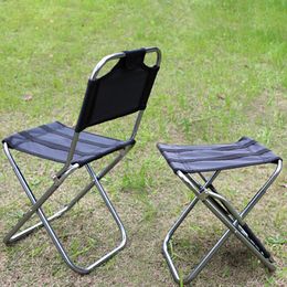 Camp Furniture Outdoor Fishing Chair Aluminum Alloy Oxford Fabric Folding Stool Camping Hiking Foldable Seat 230606