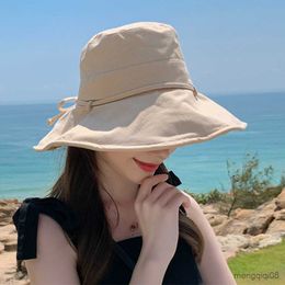 Wide Brim Hats 2023 New Female Trendy Sunscreen Hat Protection Beach Trip Empty Top Women Sun R230607