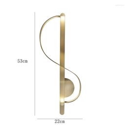 Wall Lamps American S-shaped Copper Lamp Modern Nordic Living Room Decor Bedroom Led Light Kitchen Bathroom Mirror Fixture