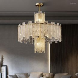 Pendant Lamps Luxury Living Room Lamp Copper Postmodern Minimalist Creative Restaurant Bedroom Designer Glass Chandelier