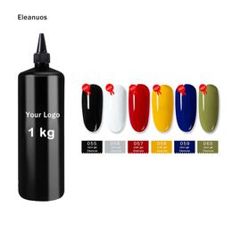 Kits Eleanos Super Quality 1kg Wholesale Nail Gel Polish Black White Color Gel Soak Off Uv Led Gel Big Capacity Red Yellow Varnish