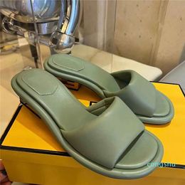 F-Baguette Sandals Shoes Women Perfect Summer Wide-band Nappa Leather Slides Sculptural Heel Slip On Slippers Comfort Easy Wear Lady Casual Walking Beach Slide Fla
