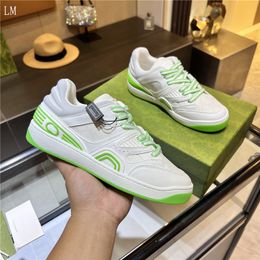 Designer Luxury MEN'S BASKET GREEN WHITE LEATHER LOGO SNEAKERS LOW TOP SHOES Casual Shoe Sneaker Top Quality With Box