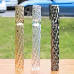 Smoking Colorful Portable Spiral Style Glass Pipes Catcher Taster Bat One Hitter Dry Herb Tobacco Filter Handpipes Preroll Rolling Cigarette Dugout Holder Tips DHL