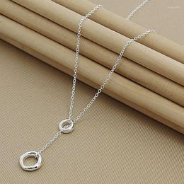 Chains Arrival 925 Silver Necklace Fashion O Round Circle Chain Necklaces For Women Female Trendy Jewellery