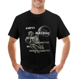 Men's Polos MY BODY IS A MACHINE THAT TURNS CIGARETTES INTO SMOKED T-Shirt Cute Tops Funny T Shirts Big And Tall For Men