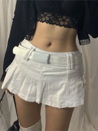 Skirts Pastel Goth Low Waist Black Micro Y2K Streetwear Pockets Patchwork Aline Ins Skirt Punk Egirl Zipper Aesthetics Outfits 230607