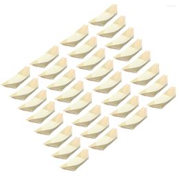 Dinnerware Sets 50 Pcs Sushi Boat Plastic Dishes Disposable Dessert Plate Wood Mini Containers