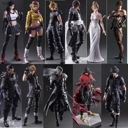 25-28CM Play Arts PA Kai Final Fantasy VII FF7 Cloud Strife Tifa Figure PVC Action Figure Anime Collection Model Toys Doll Gifts L230522