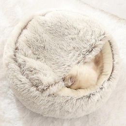 Cat Beds Pet Dog Bed Round Plush Warm House Soft Long For Small Dogs Cats Nest Removable