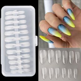 False Nails 240Pcs Semi-Frosted Clear Nail Full Cover Extension Tips UV Gel Polish Quick Building Forms Manicure Decor Tool NLKJP