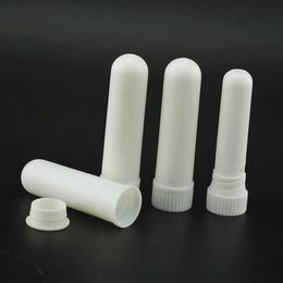 DHgate Assurance Widely PP White Empty Blank Plastic Essential Oil Nose Inhaler Sticks Packaging Nasal Inhaler Tube Bottle with Cotton Wicks Freeship