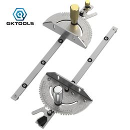 Joiners GKTOOLS Brass Aluminum Handle Miter Gauge Assembly Rule with T Tracks for DIY Table Saw Router Woodworking Box Joint Jig