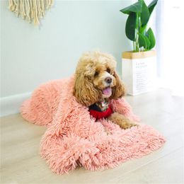 Kennels Long Plush Dog Bed Pet Cushion Blanket Soft Fleece Cat Puppy Chihuahua Sofa Mat Pad For Small Large Dogs