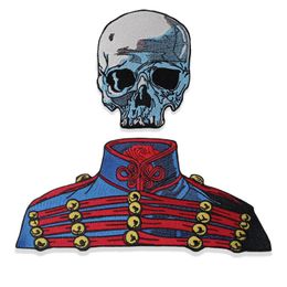 accessories Skull Embroidery Patch Chothing Badge Applique Decoration Iron on Backing Punk Custom Apparei Sticker Rider Badge Motorcycle