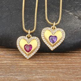 Chains AIBEF Sweet Romance Heart Shape Shiny Rhinestone Pendant Women Necklace Elegant Female Jewellery Anniversary Beautiful Lover Gift