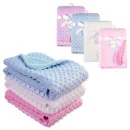 Blankets Swaddling Thermal Soft Fleece Blanket Winter Solid Bedding Set Cotton Quilt Infant Swaddle born 230606