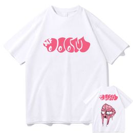 Double-sided graphic T-shirts are unisex, and the loose fit reflects the hip hop style. Made of wool and cotton, these T-shirts combine comfort and fashio