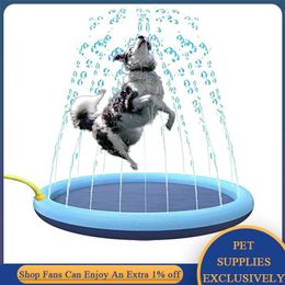 Chews 100/150/170cm Pet Sprinkler Pad Play Cooling Swimming Pool Fountain Tub Water Spray Mat Dogs Pool Bathtub Summer Splash Mattress