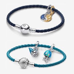 2023 new silver accessory Designer Jewellery charms Bracelet for Women Wedding Engagement High Quality Gift DIY fit Splittable Sun & Moon Bracelet Set