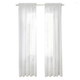 Curtain Window White Sheer Curtains 108 Inches Long 2 Panels Clear Basic Rod Pocket Panel