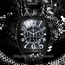 High Quality Cheap BLACK CROCO PVD Black With Dial Mens Watch Quartz Chronograph Snakeskin Pattern Lather Strap Cheap Watches272e